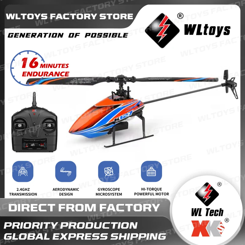 NM60666 XKS RC Helicopter K127 6-Axis Gyroscope 2.4G 4 Channel Single Blade Propellor Gyro Mini RC Helicopter for Kid Gift RC Toy V911