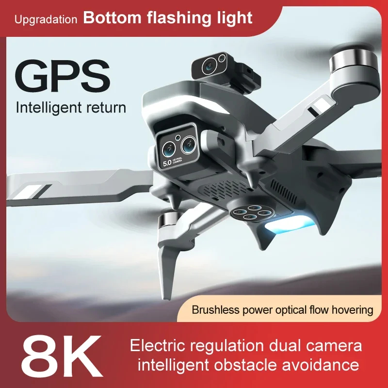 NM60719 M2 Pro 8K GPS Drone with 4K HD Camera Obstacle Avoidance Drones Wi-Fi FPV Brushless Foldable RC Quadcopter Gifts Toys 4DRC