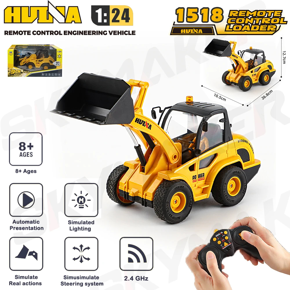 NM60777 1518 1-24 RC Truck 9 Channel 2.4G Remote Control Loader Truck Light Engineering Vehicle RC Toy Gift for Boy