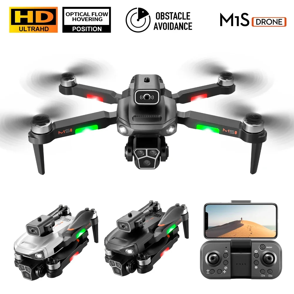 NM60781 Mini Drone 4K Professional Three Camera Wide Angle Optical Flow Localization Four-way Obstacle Avoidance RC Quadcopter Toys