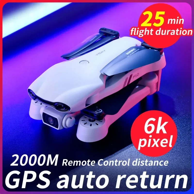 NM60904 F10 Drone 6K Professional HD Dual Camera GPS 5G Wi-Fi FPV Foldable Quadcopter Helicopter RC Dron Distance 2KM Toys for Boy