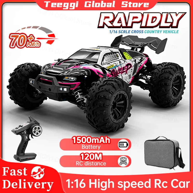 NM61241 16101-16102 Pro 1-16 70KM Per Hour 4WD High Speed RC Car with LED Light Drift RC Off-Road Car Monster Truck Toy for Kid Gifts