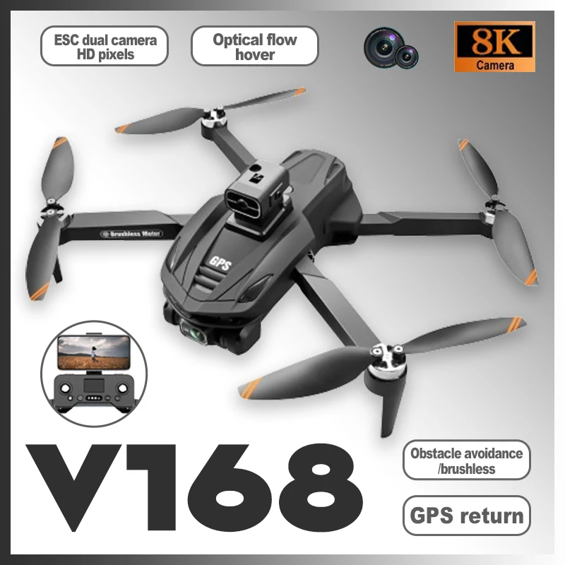 NM61314 Rc Drone 8K ESC GPS Hd Dual Camera Obstacle Avoidance & Brushless Optical Flow Hover One Click Back Brushless Machine Dron