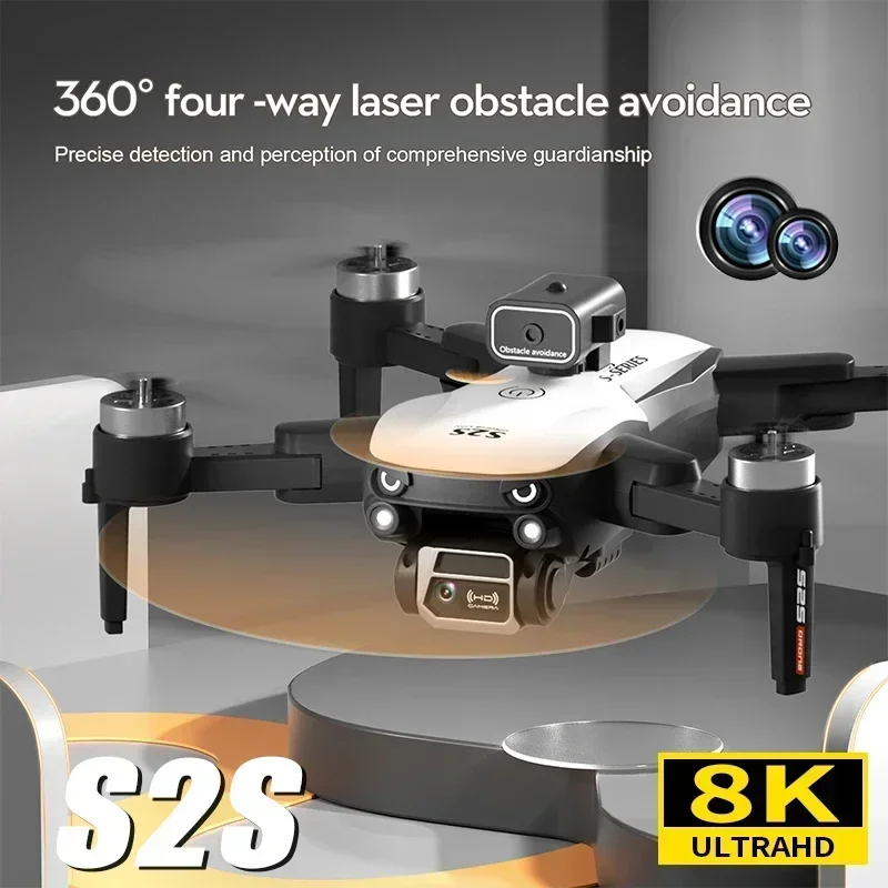 NM61214 S2S Drone Wi-Fi 5G Wide-Angle 4K Camera Height Holding RC Foldable Quadcopter Professional Aircraft Dron Gift Toys for XIAOMI, White