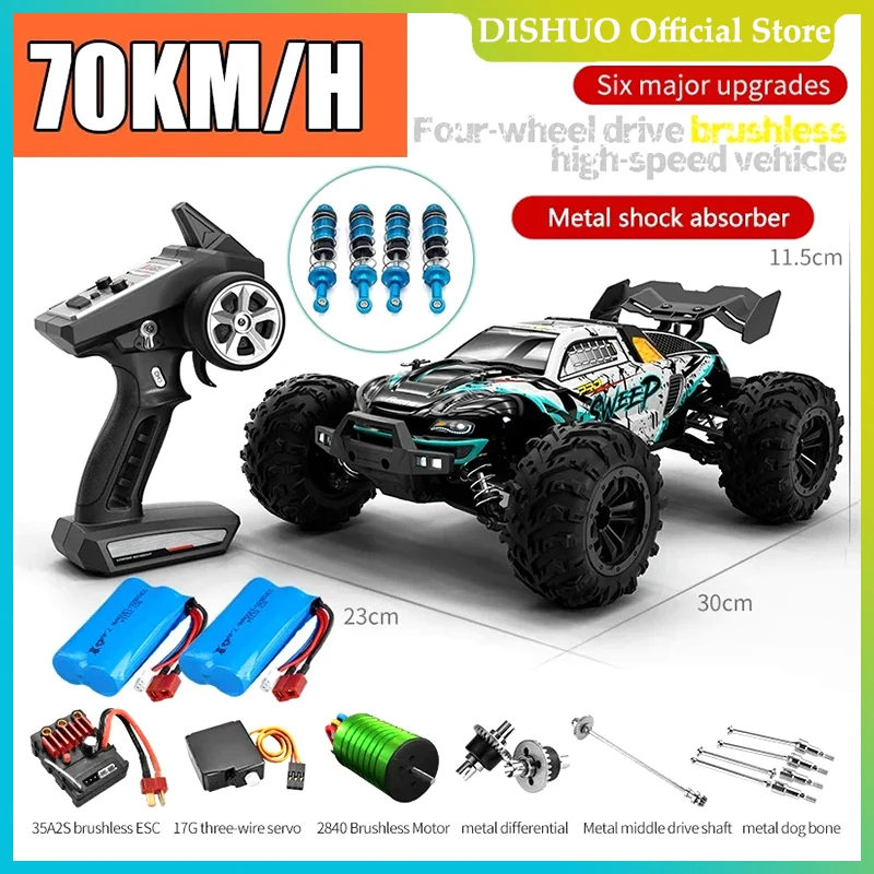 NM60802 Car Off Road 4x4 High Speed 70KM Per Hour Remote Control Car with LED Headlight Brushless 4WD 1 by 16 Monster Truck Toys for Boys Gift