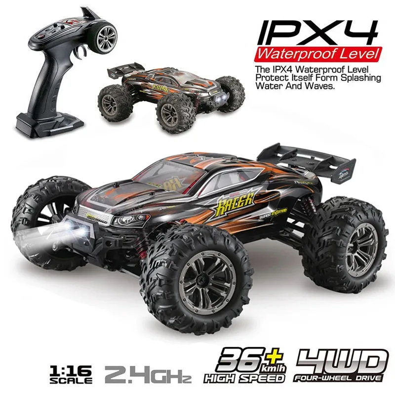 NM60834 Toys 1-16 RC Trucks 36KM Per Hour High Speed Remote Control Buggy Truck Waterproof 4WD Bigfoot Climbing Off-Road Remote Control Car