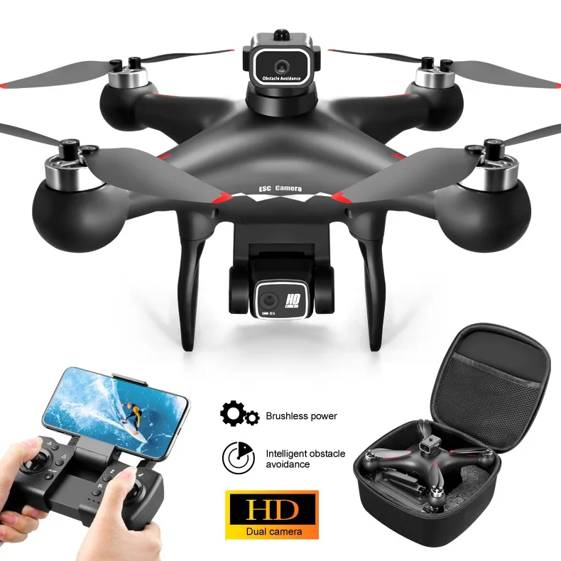 New S116 MAX Drone 4K Wi-Fi FPV Camera 360 deg Obstacle Avoidance Brushless Motor RC Quadcopter Mini Dron Toys for Children, Black & White
