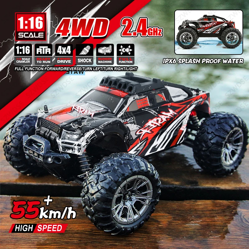NM61080 2.4G Off Road RC Car 4WD 50KM Per Hour Electric High Speed Drift Racing IPX6 Waterproof Remote Control Toys for Children Gifts