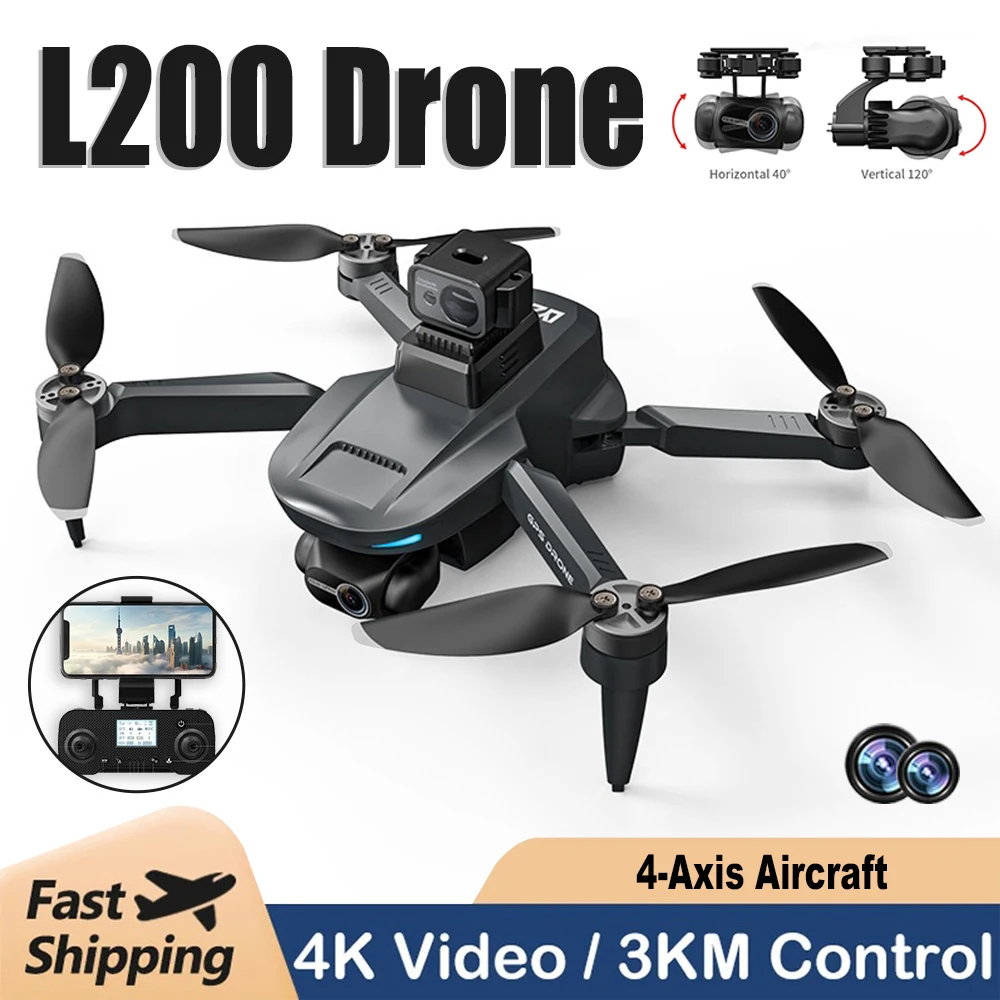 NM61881 Mini Drone L200 4K Wi-Fi HD Dual Camera FPV GPS Foldable RC Aerial Photography Quadcopter Brushless Machine Drones Toy Gifts -  UNO1RC