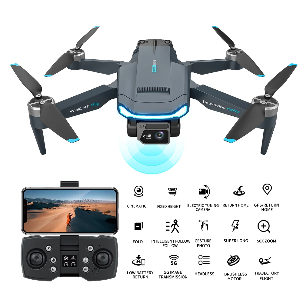 NM61932 Professional 4K HD Camera Foldable Quadcopter Aerial GPS RC Helicopter FPV Wi-Fi Obstacle Avoidance Toys