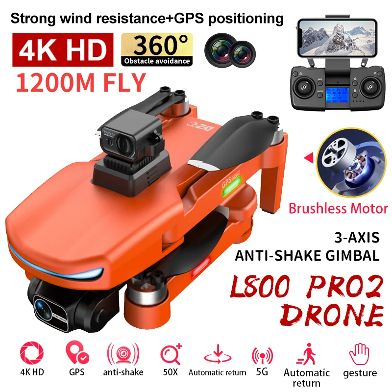 NM62095 Pro2 360 deg Laser Obstacle Avoidance EIS 3-Axis Gimbal 4K HD Dual Cameras GPS Drone FPV with Brushless Flight RC Quadcopter -  UNO1RC