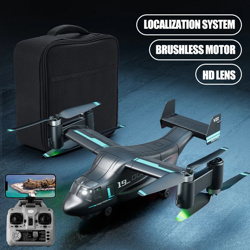 NM61861 Max RC Drone Brushless Motor Helicopter with 4K HD Camera Fly Around Remote Control Armed Quadcopter Toys for Adults - Dark Gray