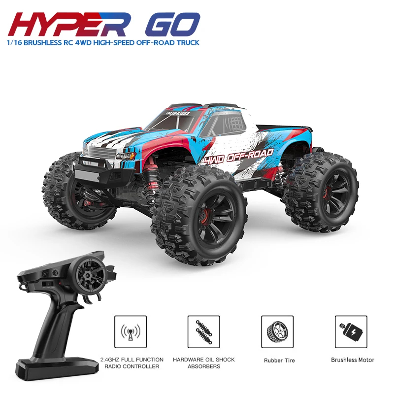 NM61987 Hyper Go 16208-16209-16210 RC Car Brushless High-Speed 4WD Remote Control Off-Road Truck Big Wheel Truck RC Cars for Adults
