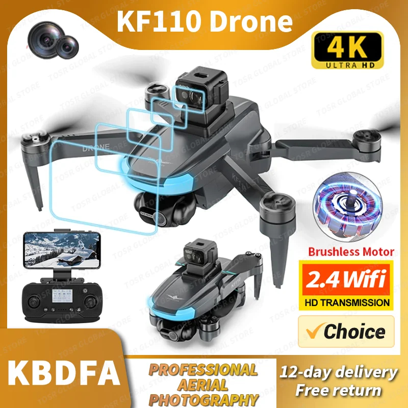 NM62007 KF110 GPS Drone Professional 4K Camera Aerial Photography RC Quadcopter Brushless Motor Laser Obstacle Avoidance Mini Drone