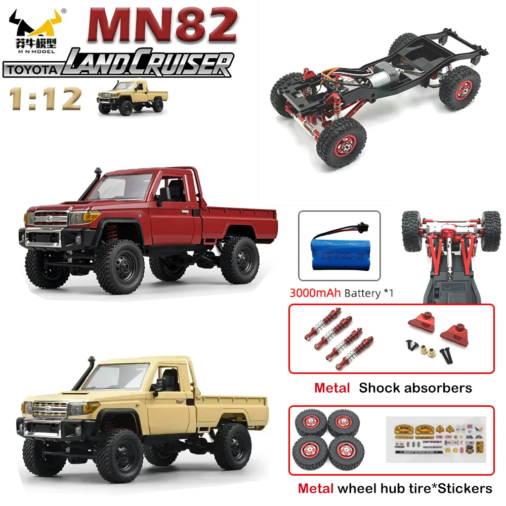 NM62065 Mn82 RC Car MN Model Retro Full-scale Simulation LC79 RTR 2.4G 4WD 280 Motor Remote Control Pickup RC Truck Model Car Toys - White