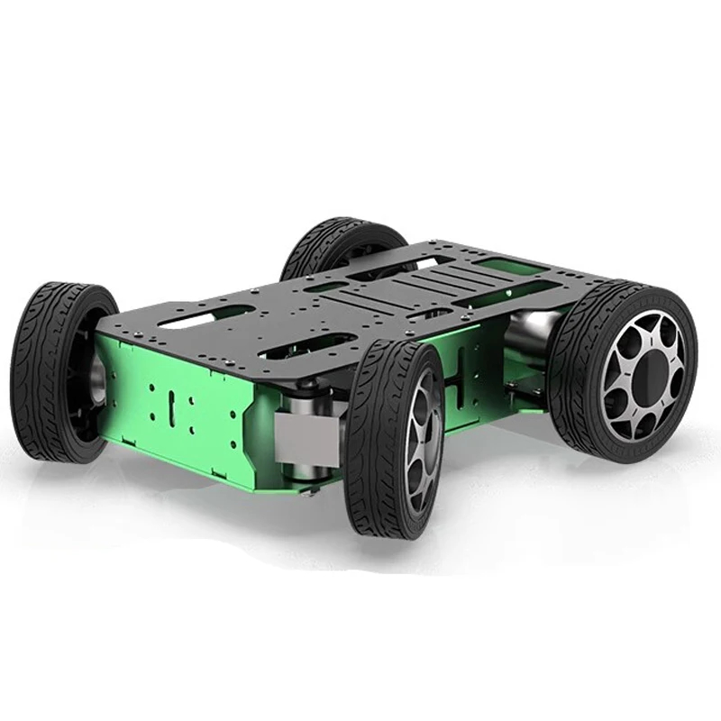 NM62106 Load Ackerman Robot Car Chassis with Encoder Motor Front Wheel Servo Steering Big Metal Chassis Programmable Robot RC Tank