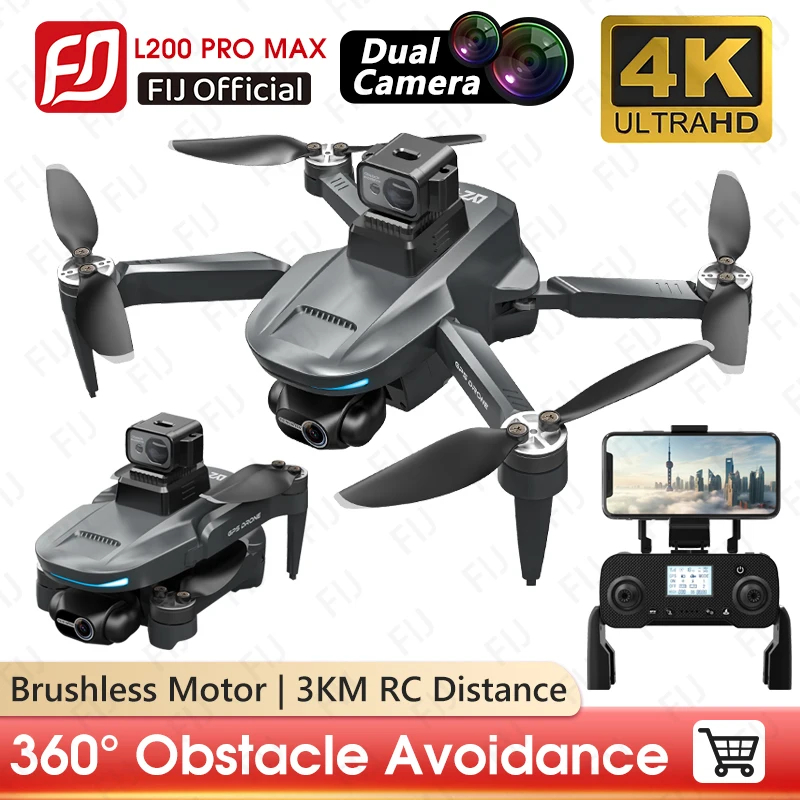 NM62218 Pro Max GPS Came Drone 4K Professional EIS 2-Axis Gimbal 360 deg Obstacle Avoidance Brushless Quadcopter L200 Pro FPV RC Drone