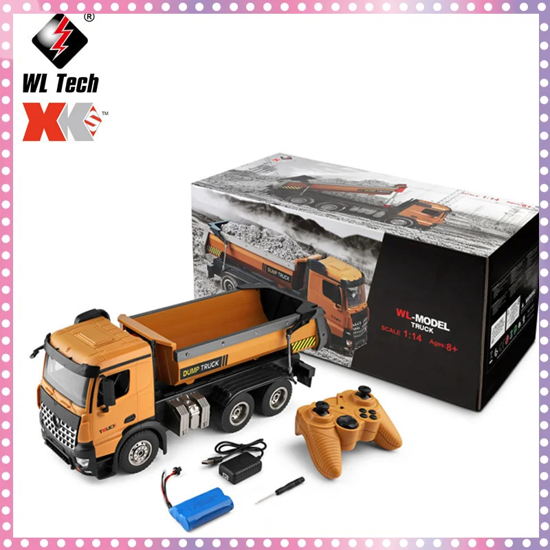 NM62269 14600 1-14 2.4G Remote-Controlled Soil Dump Truck Engineering Loading & Unloading Truck RC Simulate Truck Model for Kid