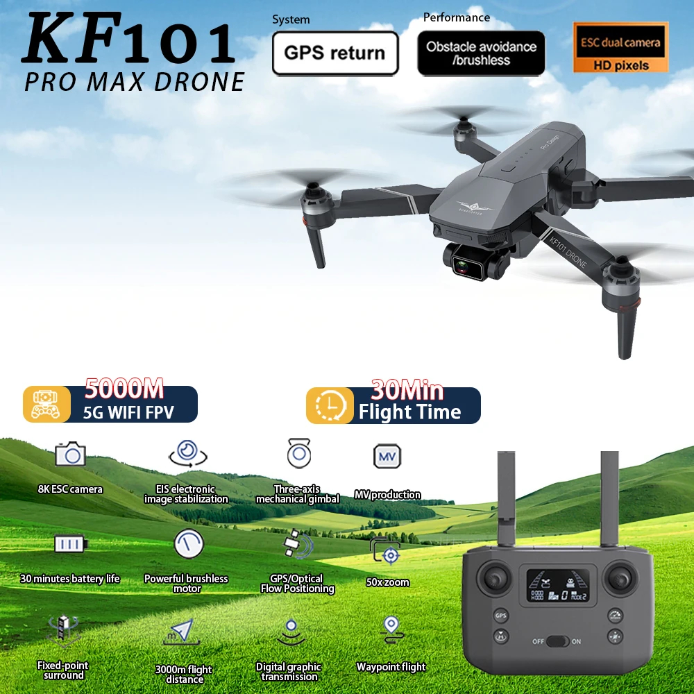 NM62374 Pro GPS Wide Angle Shooting Obstacle Avoidance Dron 3-Axis Gimbal Professional Drone RC Folding Quadcopter 5 km VS KF102