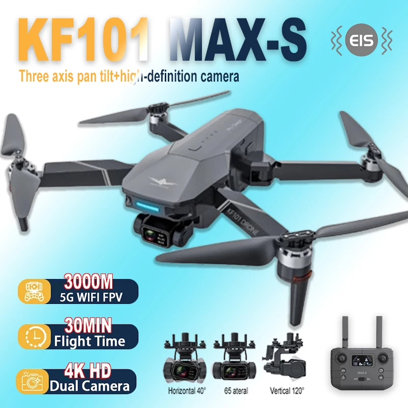 NM62455 Max-S GPS Drone 4K Professional HD Camera FPV Drone 3-Axis Gimbal Foldable Obstacle Avoidance RC Folding Quadcopter Drone - Dark Gray