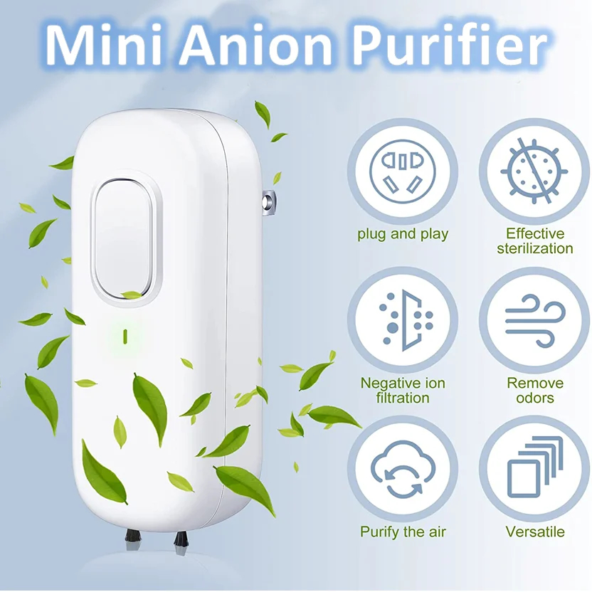 Picture of CloudClear NM62636 Mini Air Purifier for Home&#44; Plug-in Negative Ion Generator Air Purifier No Filter Household Odor Eliminator Cleaner - White