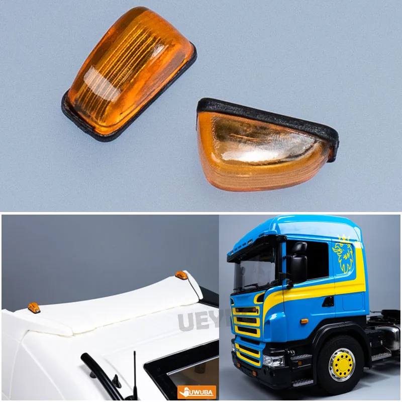 NM58267 Dump Truck LED Side Lights Position Lamp for 1 by 14 Tamiya Car Accessories - Transparent Yellow