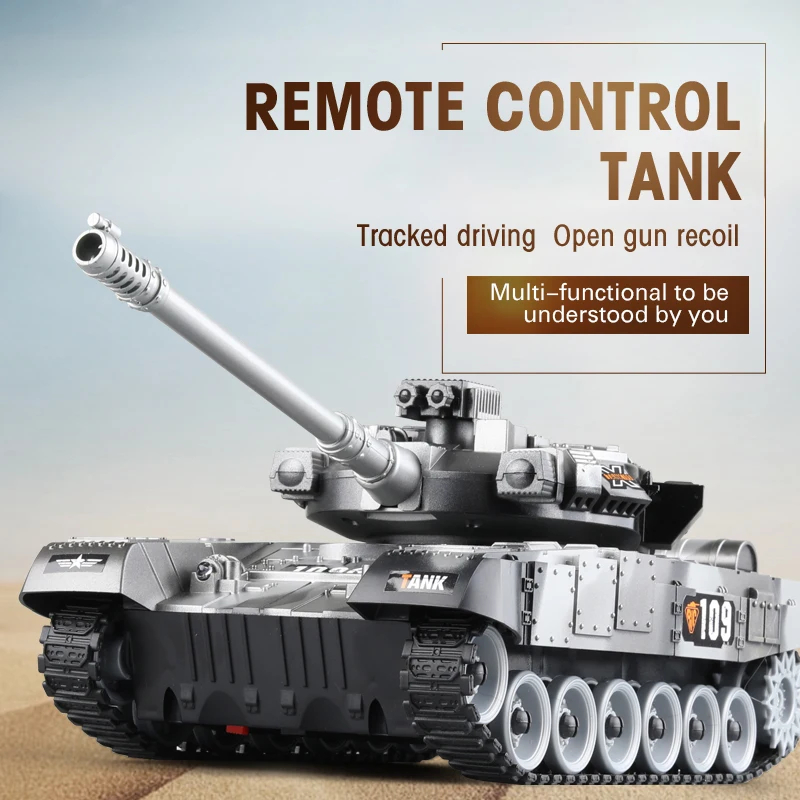 NM58284 Tank Military War Battle United States M1 Leopard 2 Remote Control Electronic Toy Car Tactical Model Gifts for Boys Children