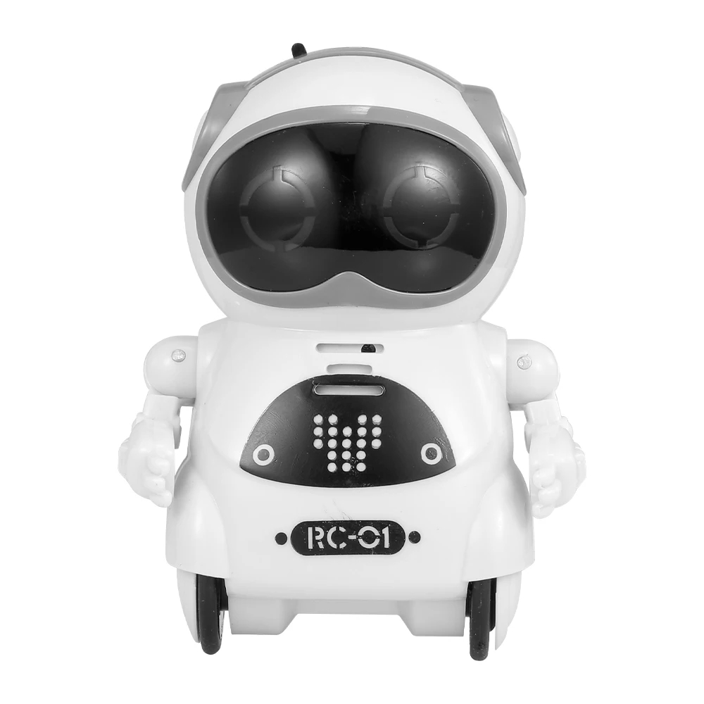 NM58361 939A RC Pocket Robot Talking Interactive Dialogue Voice Recognition Record Singing Dancing Telling Story Mini Robot Toy - White