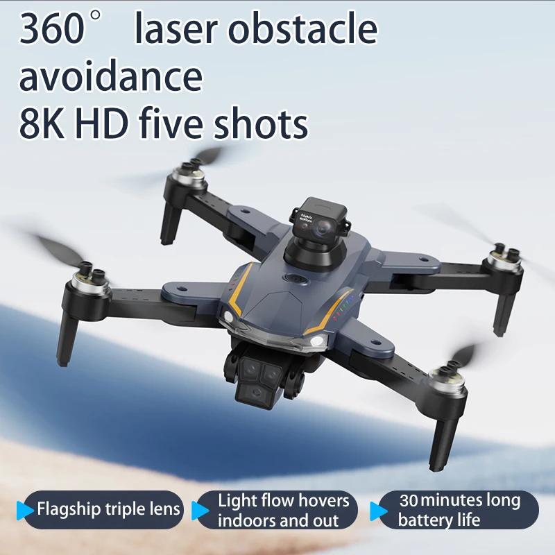 NM59119 RC Drone 4K Professional HD RC Airplane Three-Camera Wide-Angle Head Remote Quadcopter Helicopter Drone Toy Airplane Toy