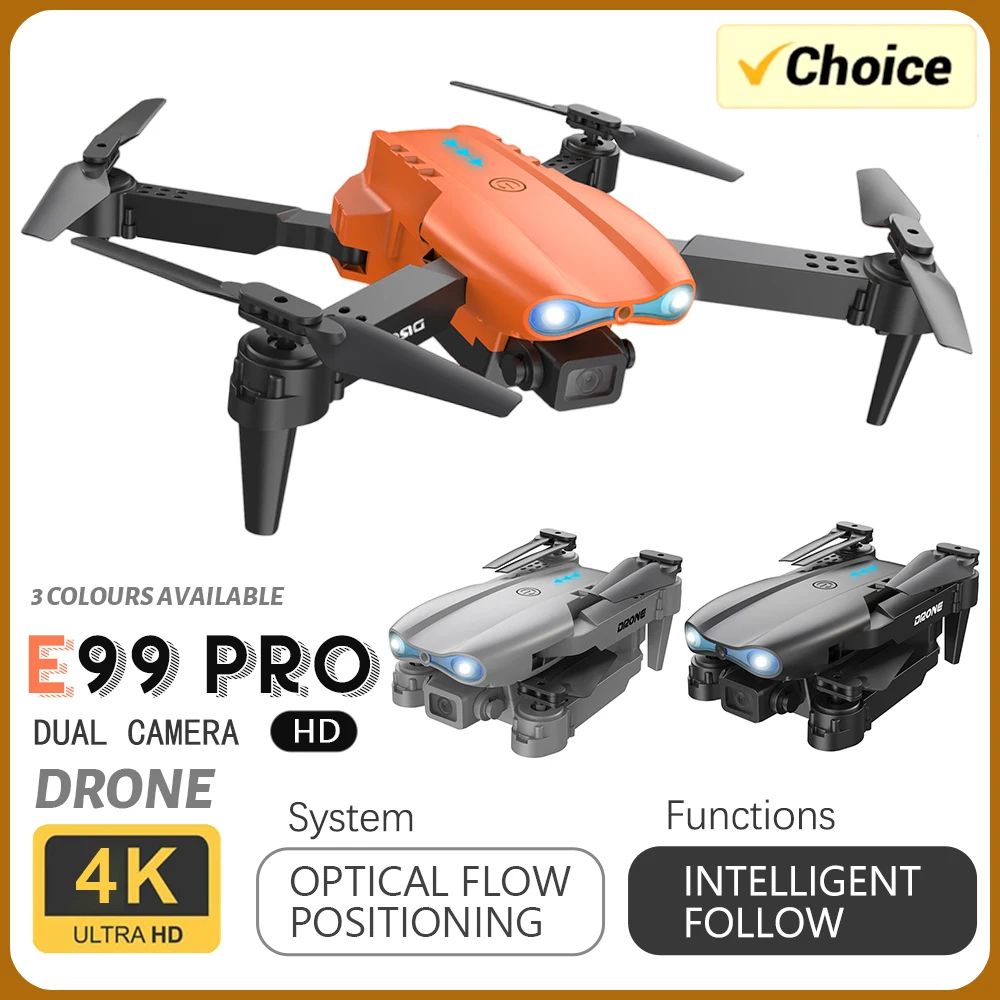 NM59211 E99 RC Drone Foldable 4K HD Dual Camera Aerial Photography Quadcopter Optical Flow Positioning Altitude Hold Drone Toys Gift - Multi Color