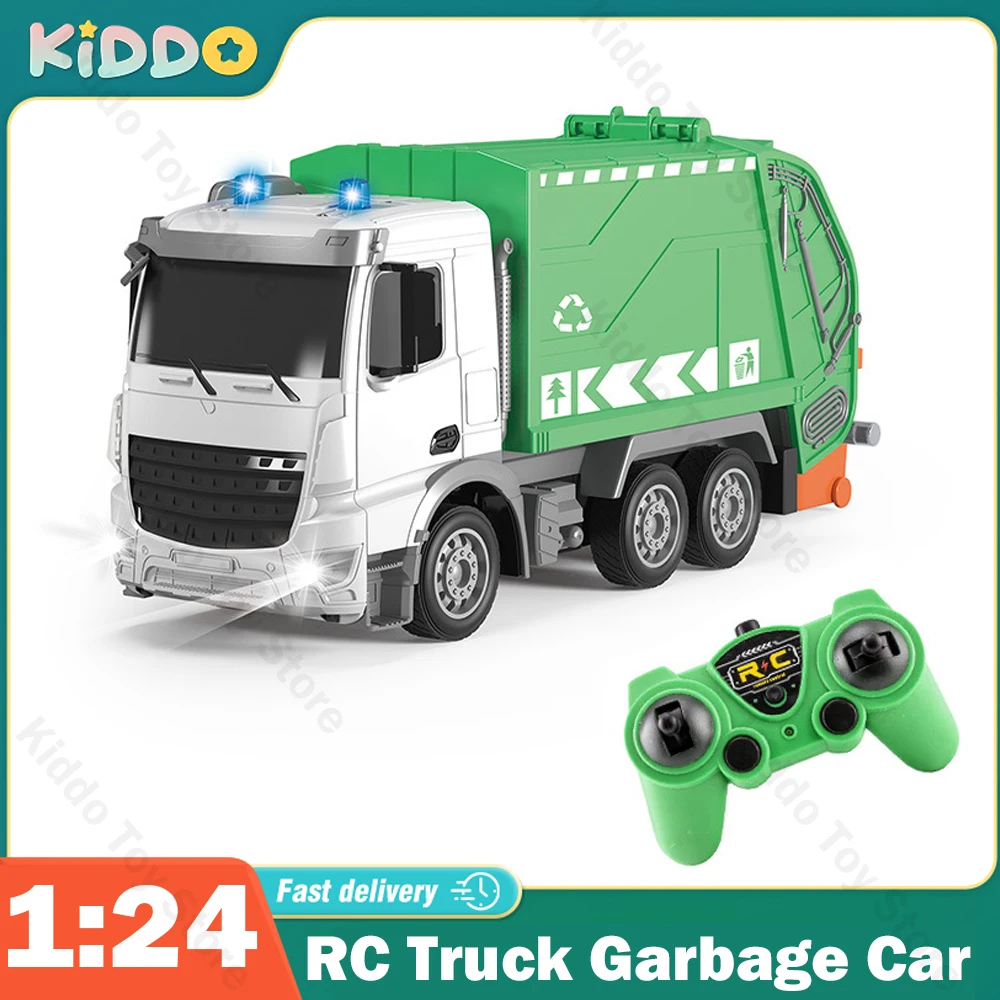 NM59249 RC Truck Garbage Car Heavy Tractor Model Engineering Car Radio Controlled Sanitation Electric Vehicle Car Toys for Boys Gift