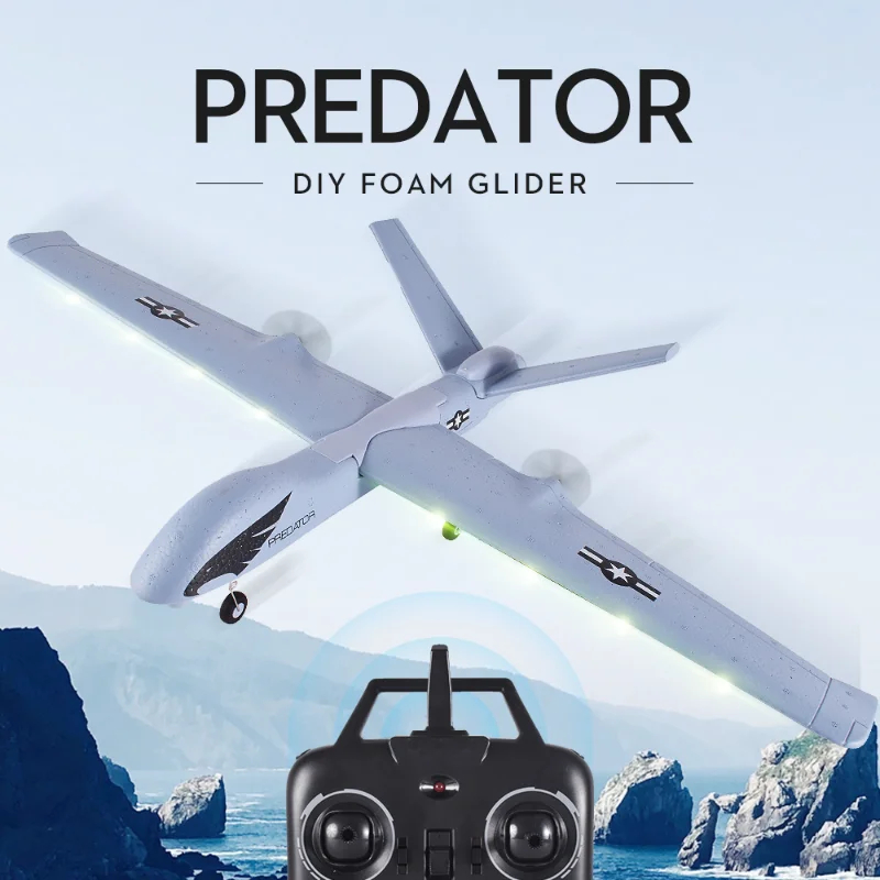 NM59276 Plane 2.4GHz Dual Motor Gyro Stabilization System Medium DIY Epp Foam Glider Airplane Toys with Remote Control Gifts for Boy - Gray