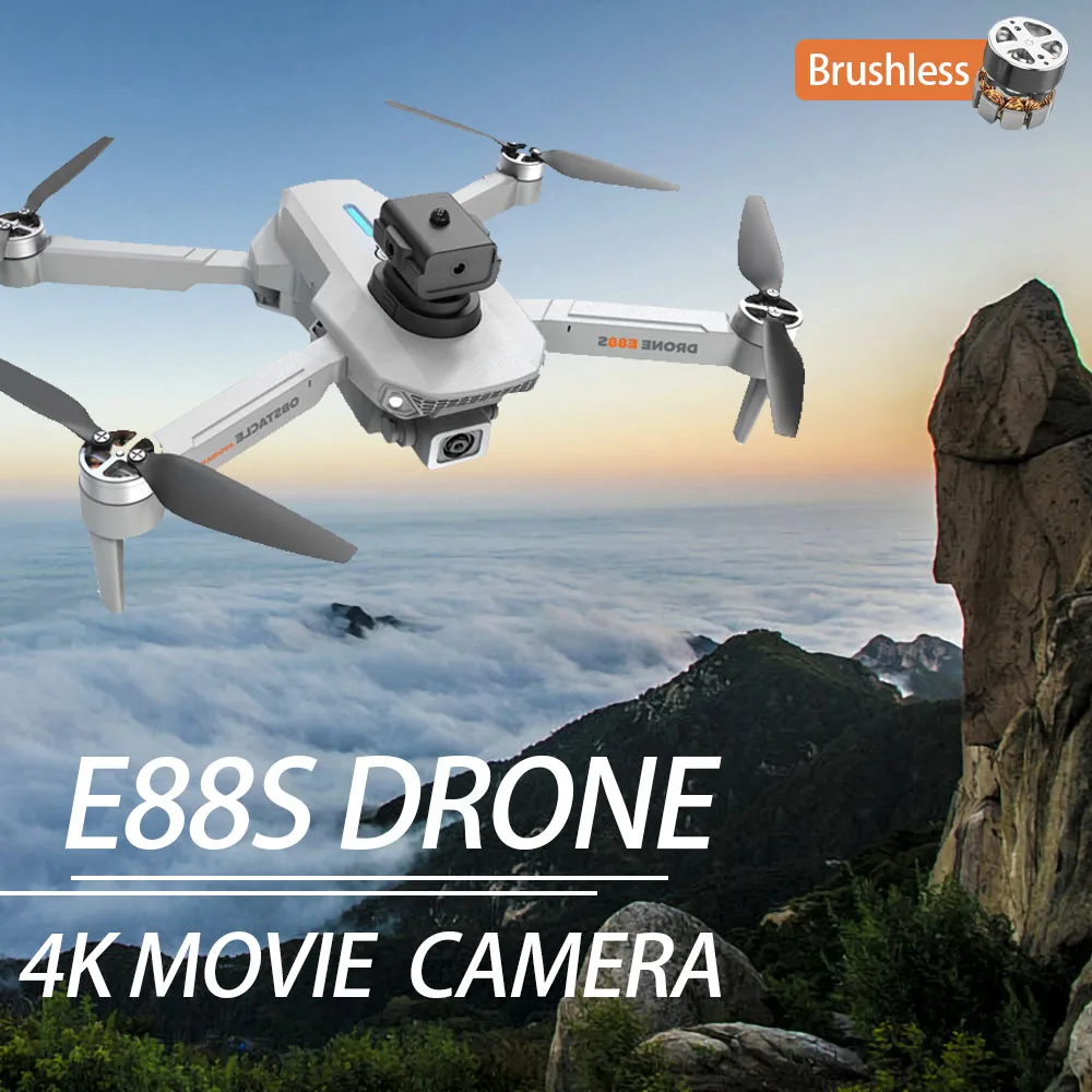 NM59278 Brushless 4K HD Camera Drone FPV Wide Angle 1080P RC Helicopter Foldable Quadcopter Tarmac Kids Gift