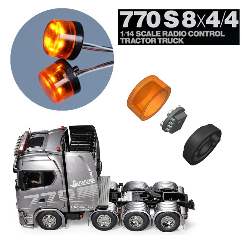 NM58999 Scale the Roof Revolving Light Wick Kit Light Board for Tamiya RC Dump Truck SCANIA 770S 8x4 56371 Car Accessories