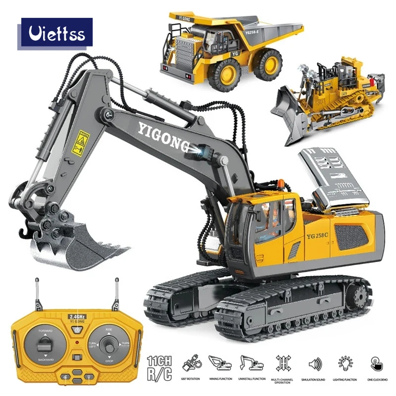 NM59171 Excavator 1-20 Remote Control Truck 2.4G RC Crawler Engineering Vehicle Excavator Truck Radio Control Childrens Day Gifts