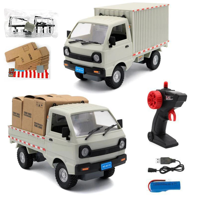 NM59197 RC Trucks 1 by 16 4 Channel Light Haul Cargo Car Simulated Drift Climbing Car with LED Light Remote Control Toys for Boys