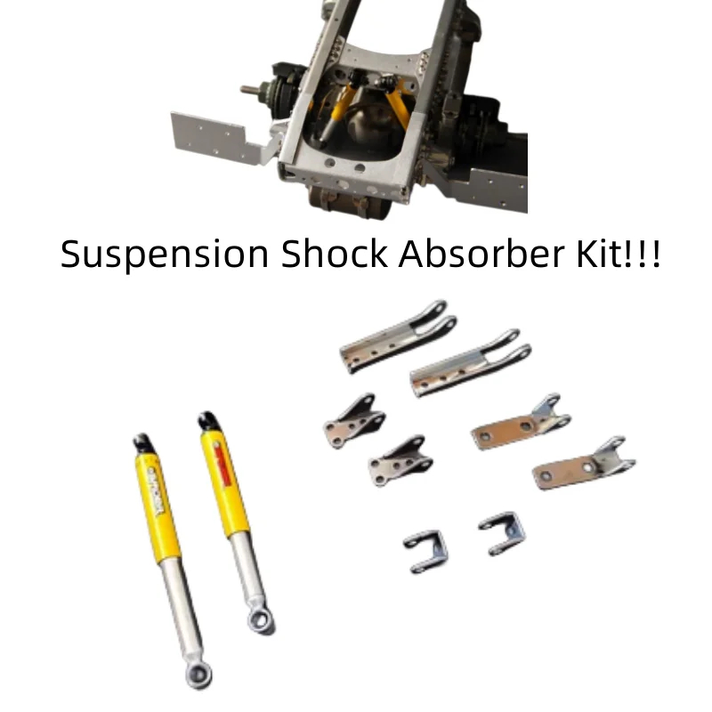 1 by 14 Tamiya RC Truck Simulated Suspension Shock Absorber Scania Actros Man for Benz Tamiya Lesu Tractor 1-14 Upgrade Parts - Yellow & Dark Gray