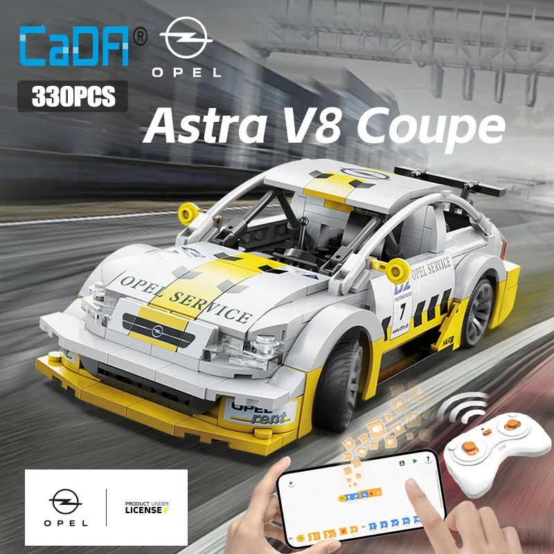 NM59121 Opel Astra V8 Coupe Champion Vehicle Building Blocks City Remote Control Racing Car RC Super Sports Car Children Bricks Toy - 329 Piece