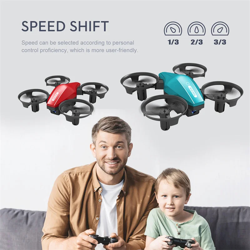 NM59183 Mini 2.4G Remote Control Drone 4-channel 6-axis Quadcopter Can Roll Remote Control Aircraft Toys for Boys Gifts - Multi Color -  UNO1RC