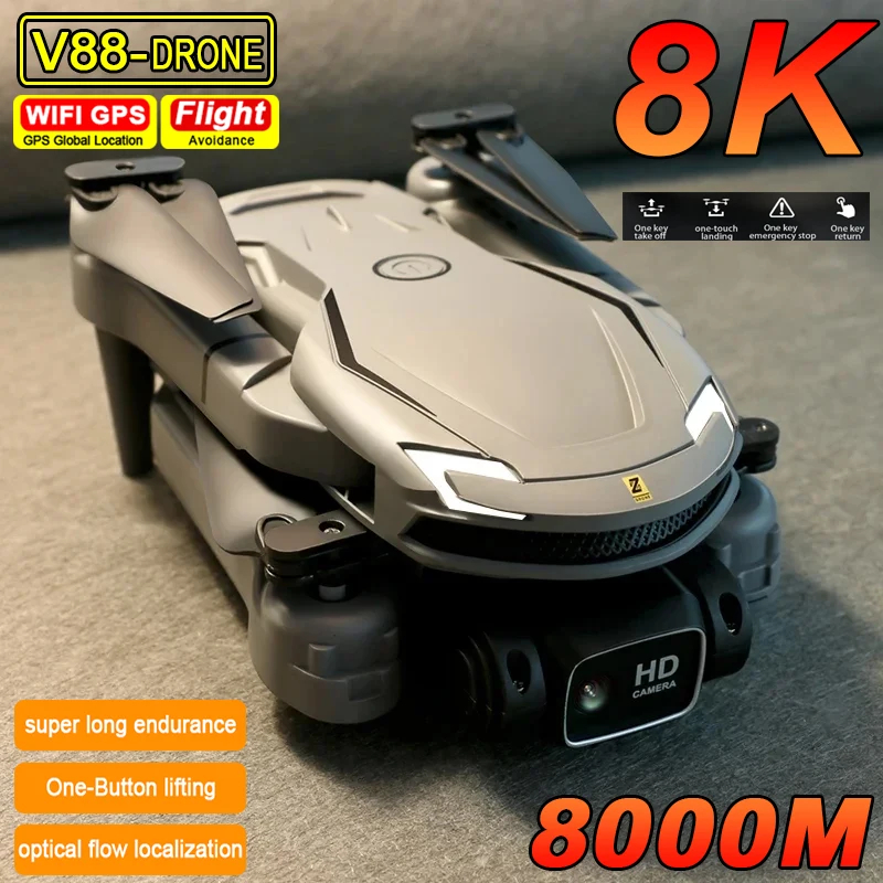 NM59247 Xiaomi V88 Drone 8K Professional Dual Camera Height Maintaining 4 Sides Obstacle Avoidance RC Quadcopter for Adult Child Toy