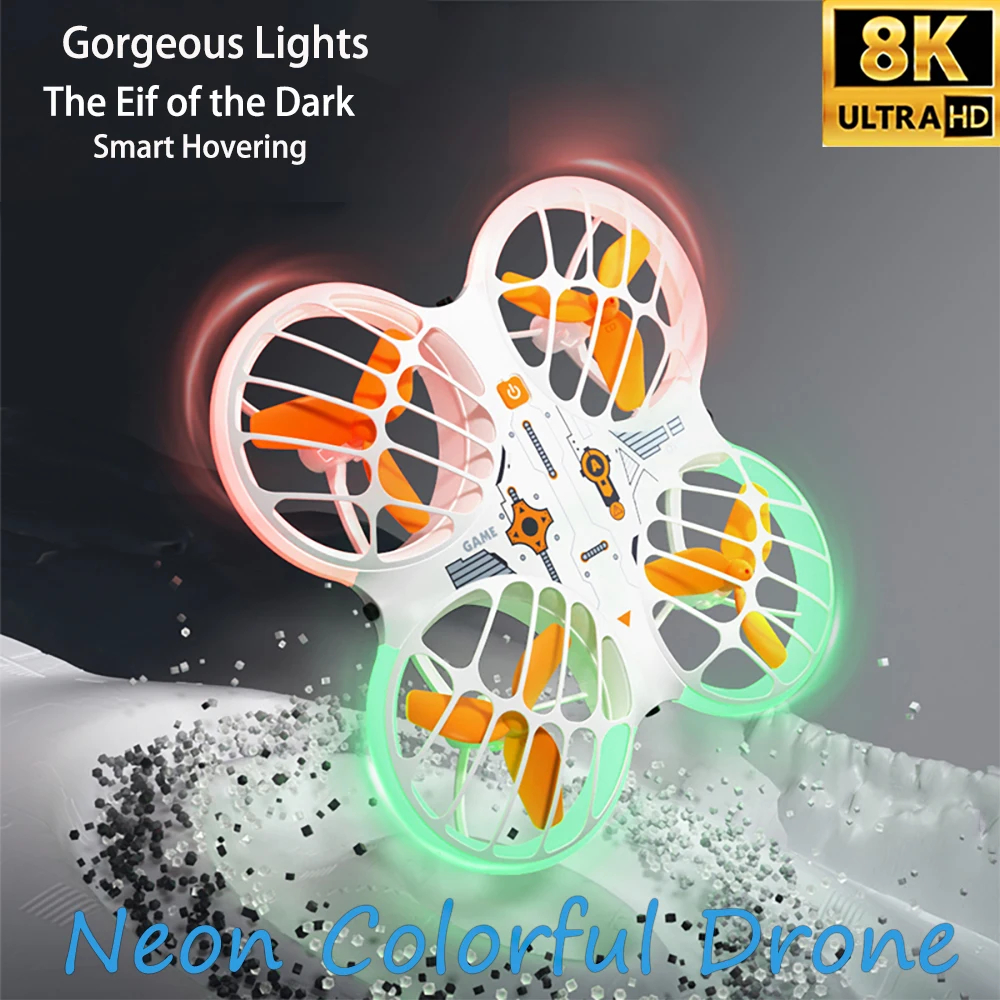 NM59250 H122 8K Professional Drone Camera Intelligent Obstacle Avoidance with Neon Integrated Protection Remote Control Quadcopter - H122 White