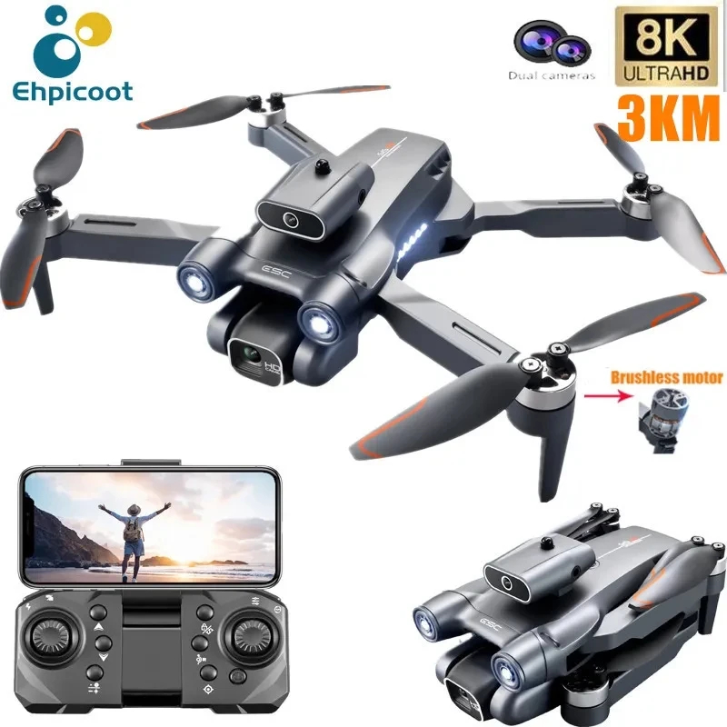 NM59253 S1S Mini Drone Camera 8K Professional Brushless Motor Drone Obstacle Avoidance HD Dual Camera Foldable Quadcopter Toys