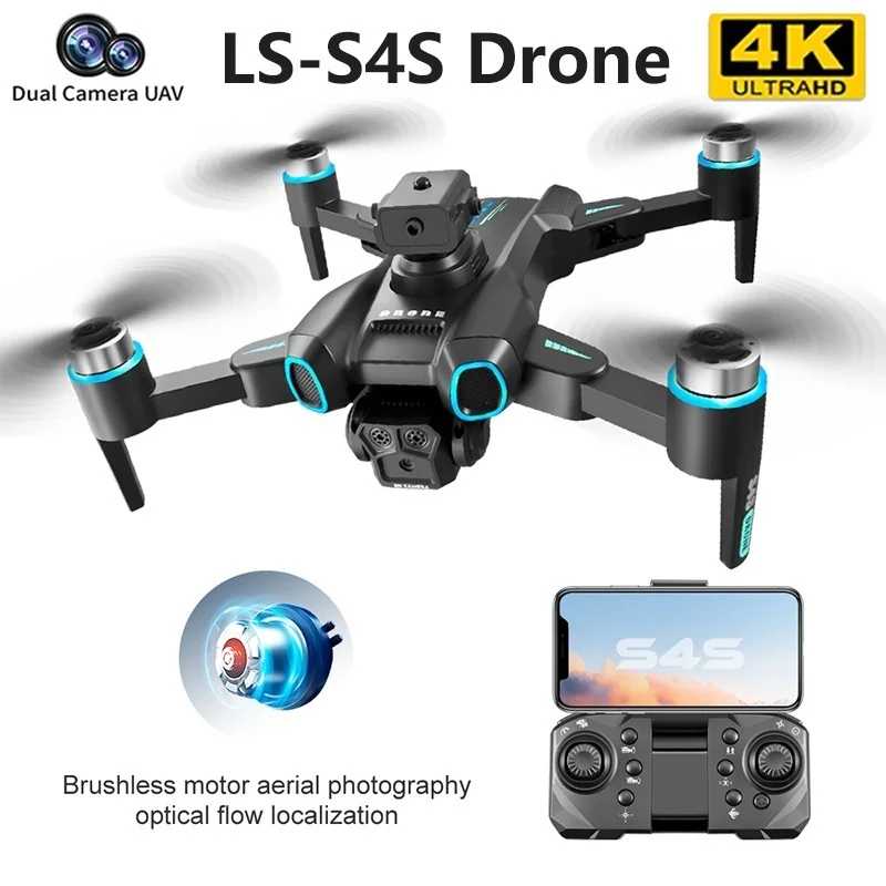 NM59292 RC Drone 5G Wi-Fi FPV 360 Deg Laser Obstacle Avoidance 4K HD Dual Camera Brushless Motor GPS Return RC Quadcopter Drone Toys - Black