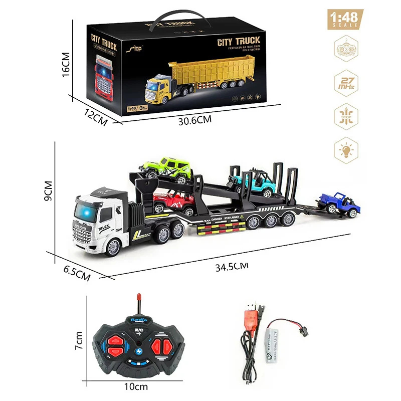 NM59311 4CH Wireless Remote Control Engineering Truck Heavy Transport Big Dump Truck Boy Model Toy