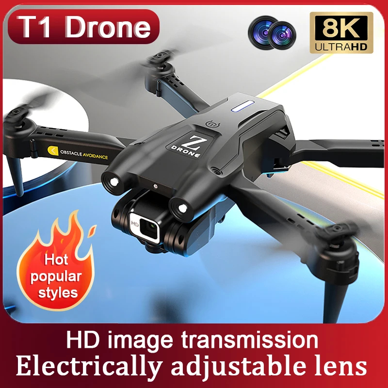 NM59354 Drone Z908 Pro - T1 Drone Professional 8K HD Dual Camera FPV Drone Optical Flow 360 Deg Obstacle Avoidance Quadcopter Toy Gift