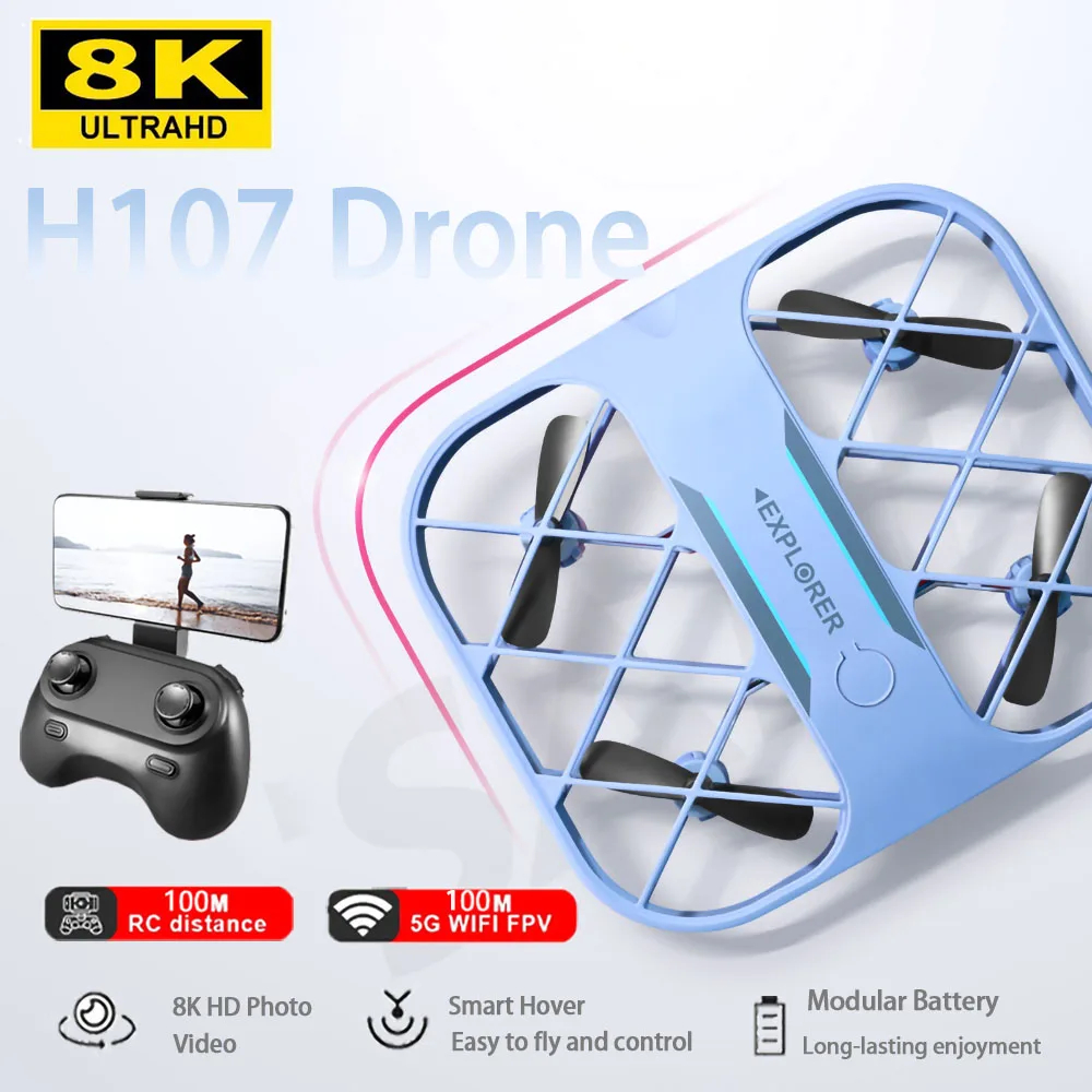 NM59572 JJRC H36 & H107 8K Mini Drone FPV Wide Angle Shooting Quadcopter Grid Drone RC Kids Flying Toys 360 deg Rotating Helicopter
