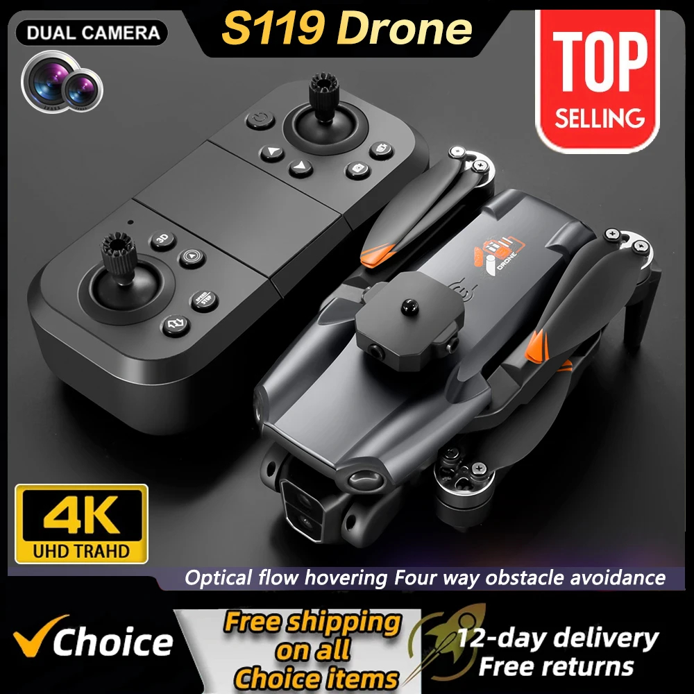 NM59826 Drone Wi-Fi FPV 360 deg Laser Obstacle Avoidance Brushless Motor 4K HD Dual Camera Optical Flow Localization RC Quadcopter Toys