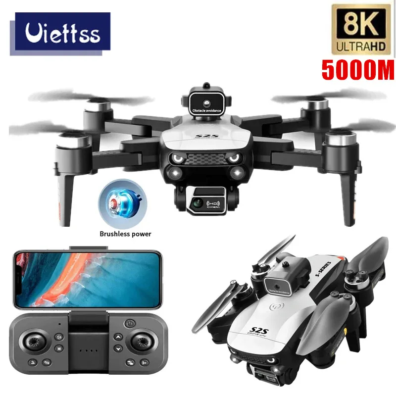 NM60379 S2S Mini Drone Professional 8K HD Camera Obstacle Avoidance Brushless Foldable Quadcopter Optical Flow RC Drone