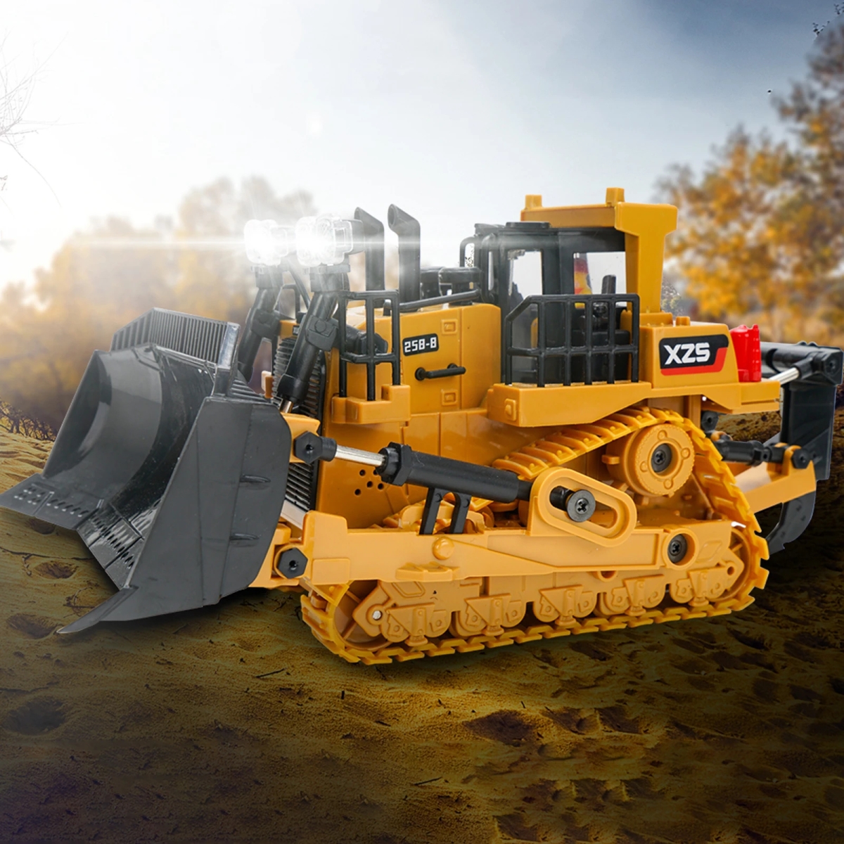 NM60396 Engineering Digger Truck 3.7V 500HAM 1-24 RC Hydraulic Toy Car Tractor Vehicle Toys for Kids Children - Yellow