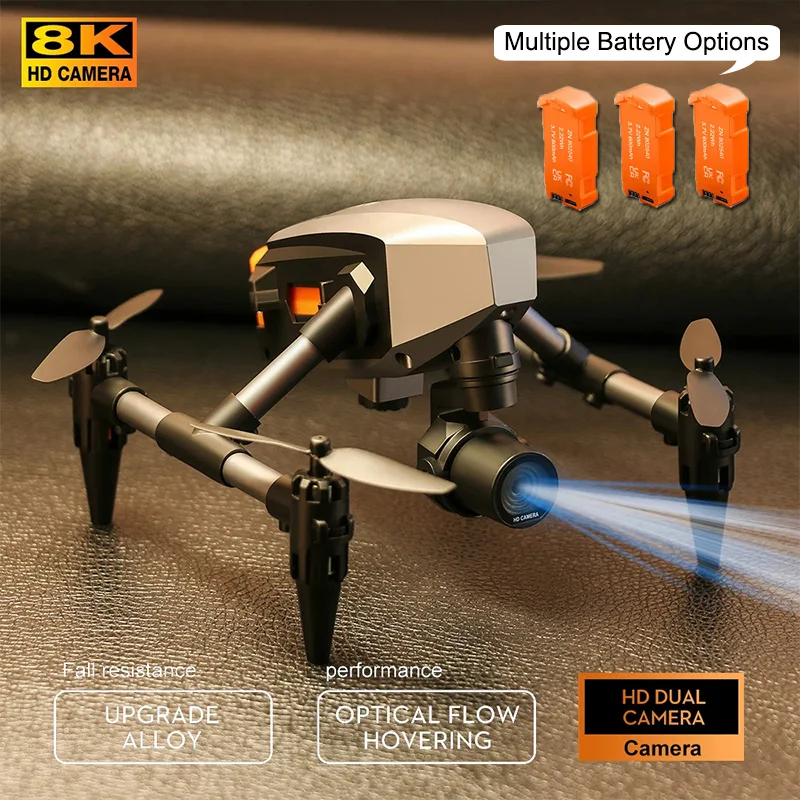 NM60146 Pro Mini Drone 4K 8K Dual Camera Wi-Fi Alloy Anti-Drop Optical Flow Positioning Quadcopter Remote Control Gift RC Toy